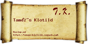 Tamás Klotild névjegykártya
